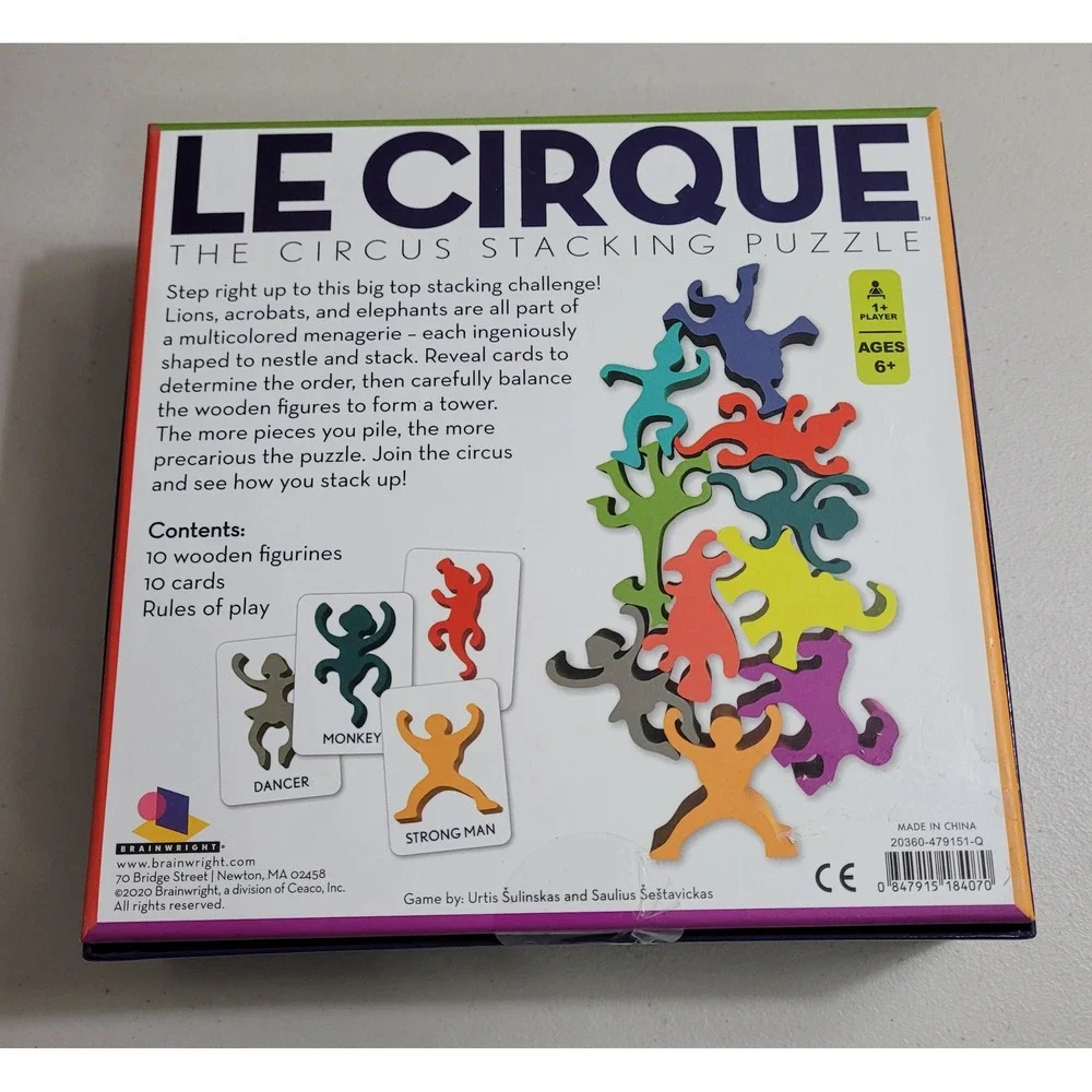 Brainwright Le Cirque Circus Stacking Puzzle Kids Unisex New Wooden Balance Game